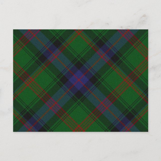 Carte Postale Plaid bleu vert tartan Park (Devant)