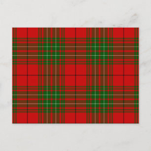 Carte Postale Plaid vert rouge de Comyn tartan