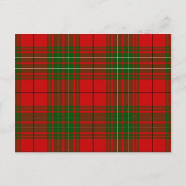 Carte Postale Plaid vert rouge de Comyn tartan (Devant)