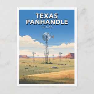 Carte Postale Plaine éolienne de Palo Duro Canyon Texas