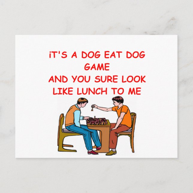 Carte Postale plaisanterie aux échecs (Devant)