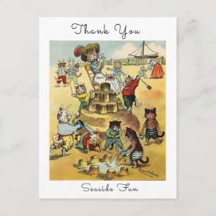 Carte Postale Plaisir au bord de la mer Chat mischievous victori