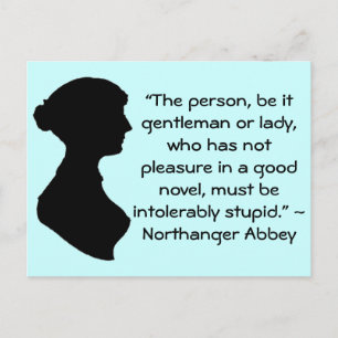 Carte Postale Plaisir dans un bon roman Jane Austen Citation