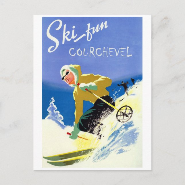 Carte Postale Plaisir du ski à Courcheval (Devant)