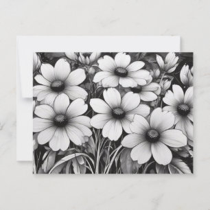Carte Postale Plaisir floral monochromatique en fleur