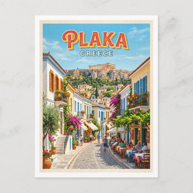 Carte Postale Plaka Athènes Grèce (Devant)