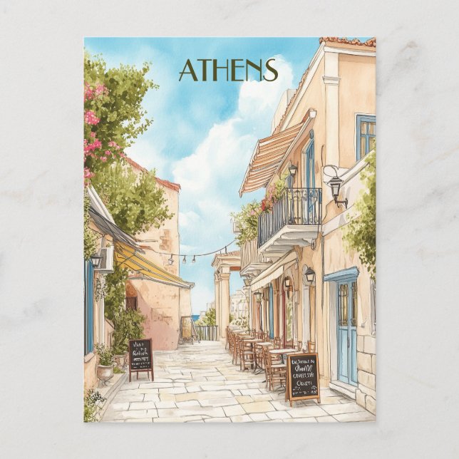 Carte Postale Plaka, Athènes Grèce Travel (Devant)