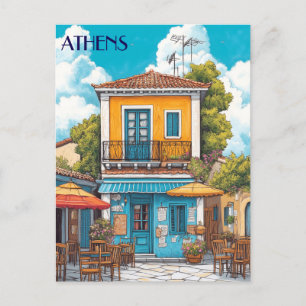 Carte Postale Plaka, Athènes Grèce Travel
