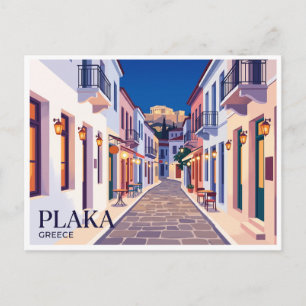 Carte Postale Plaka la nuit Athènes Grèce