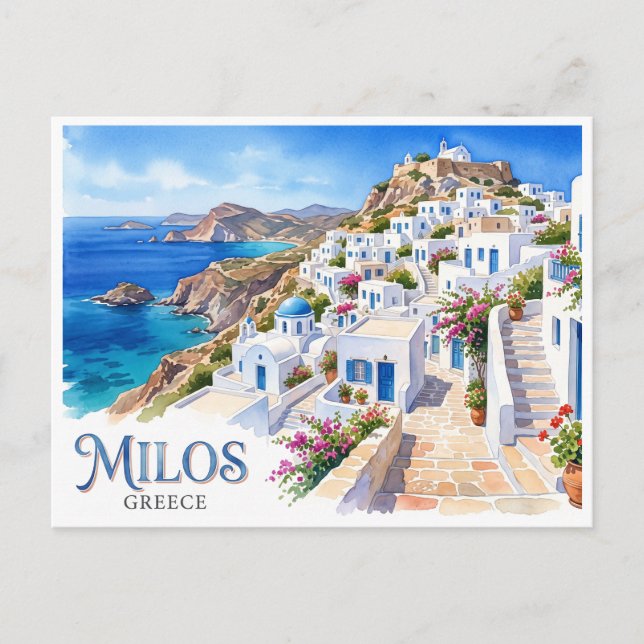 Carte Postale Plaka, Milos Grèce (Devant)