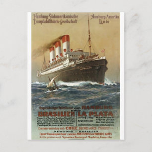 Carte Postale Plakat der Hamburg 1899 - Bateau de croisière