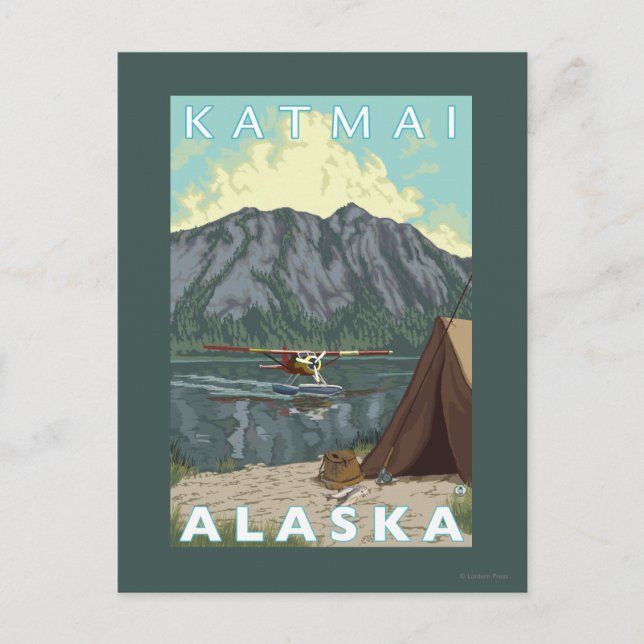 Carte Postale Plan Bush et pêche - Katmai, Alaska (Devant)