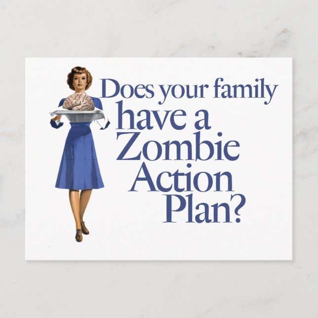 Carte Postale Plan d'action Zombie Style Vintage (Devant)