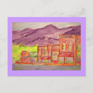 Carte Postale plan d'aquarelle de montagne