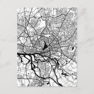 Carte Postale Plan de la ville de Hambourg en Allemagne