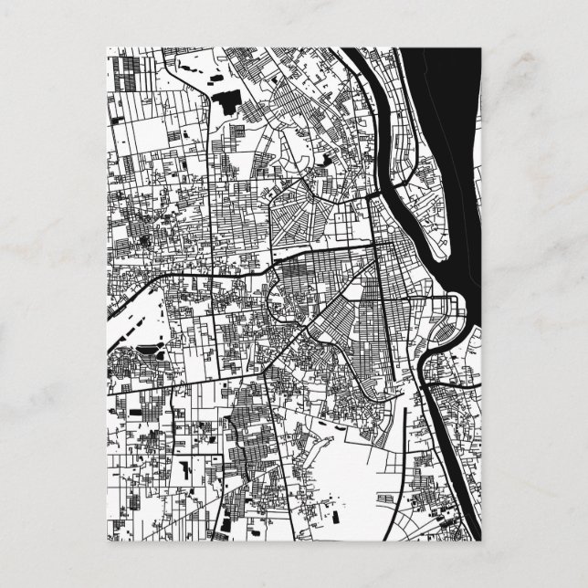 Carte Postale Plan de la ville de Phnom Penh Cambodge (Devant)