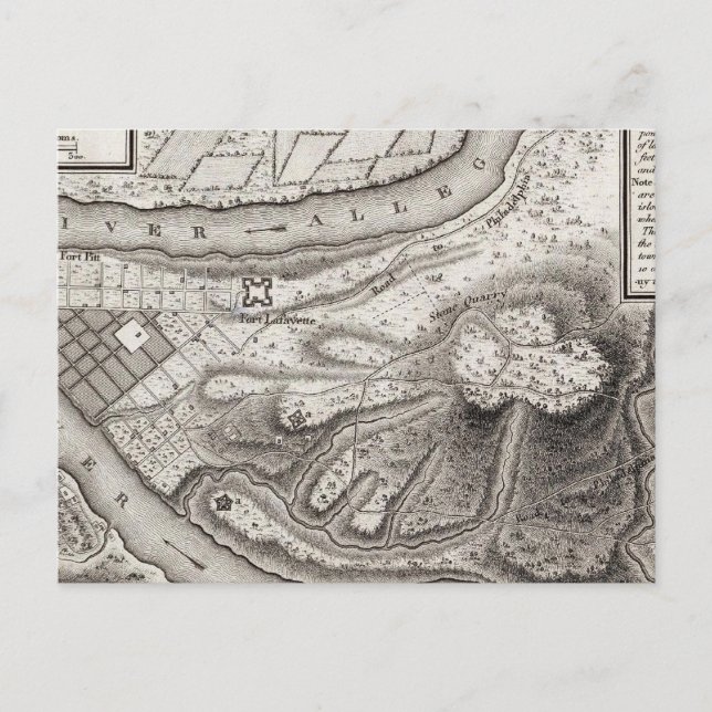 Carte Postale Plan de la ville de Pittsburg (Devant)