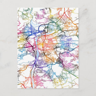 Carte Postale Plan de la ville de Prague en République tchèque