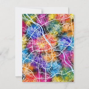 Carte Postale Plan de la ville de Varsovie Pologne