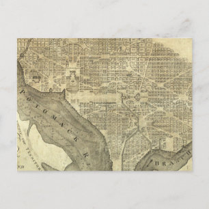 Carte Postale Plan de la ville de Washington