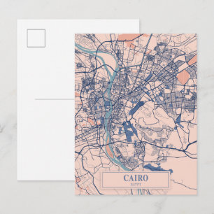 Carte Postale Plan de la ville venteuse du Caire Égypte Voyage