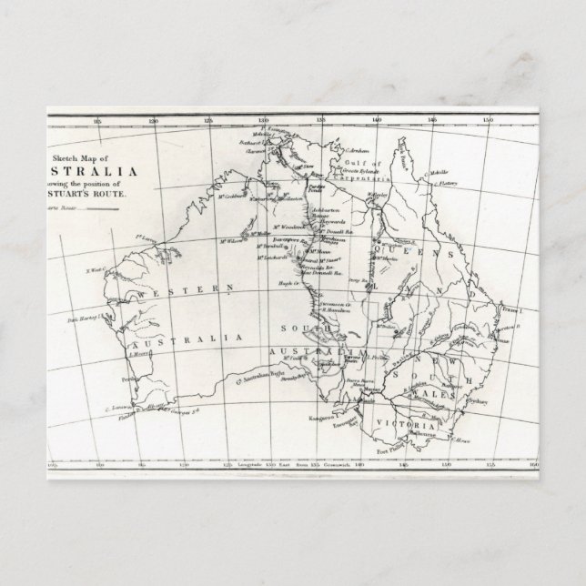 Carte Postale Plan de l'Australie (Devant)