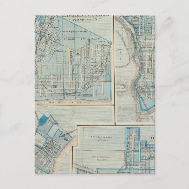 Carte Postale Plan de Lawrenceburgh (Devant)