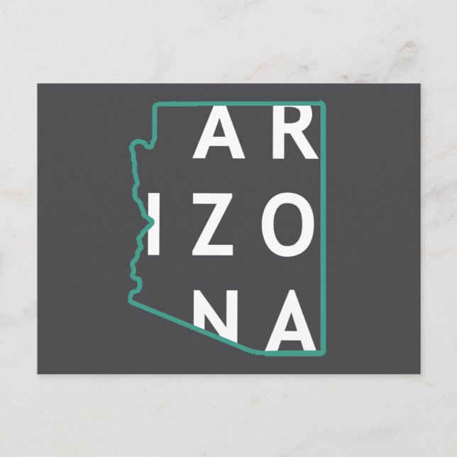 Carte Postale Plan de l'État de l'Arizona (Devant)
