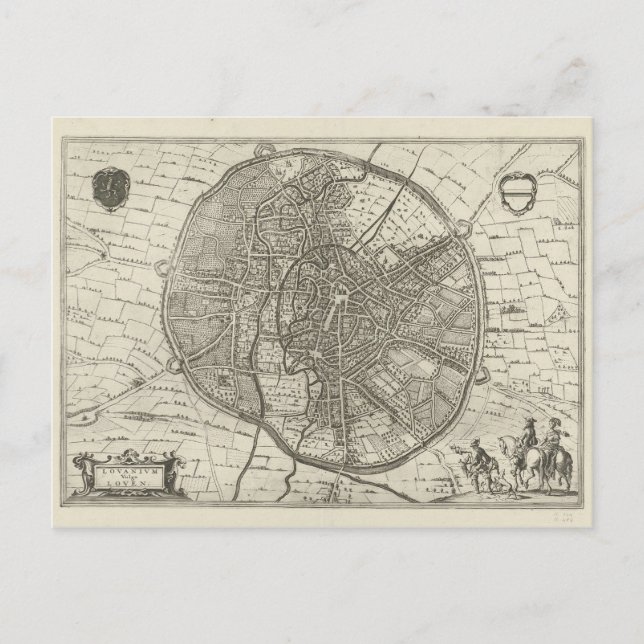 Carte Postale Plan de Louvain | 1581 (Gravure) (Devant)