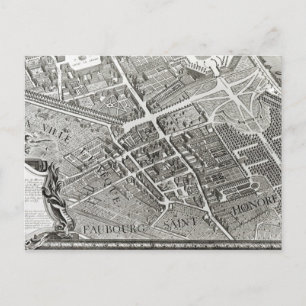 Carte Postale Plan de Paris, connu sous le nom de Plan de Turgot