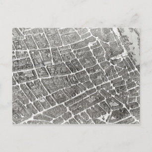 Carte Postale Plan de Paris, connu sous le nom de Plan de Turgot