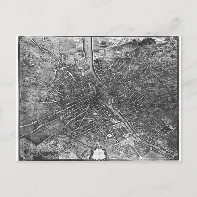 Carte Postale Plan de Paris, connu sous le nom de Plan de Turgot (Devant)