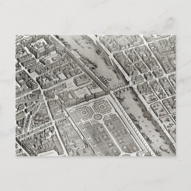 Carte Postale Plan de Paris, connu sous le nom de Plan de Turgot (Devant)