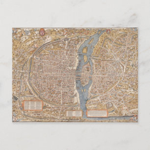 Carte Postale Plan de Paris vintage, 1550