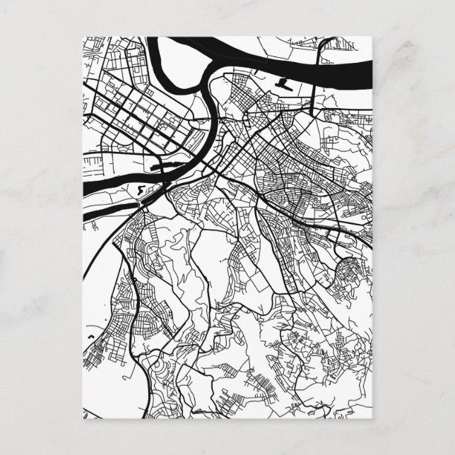 Carte Postale Plan de ville de Belgrade Serbie (Devant)
