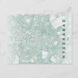 Carte Postale Plan de ville minimaliste d'Hyderabad en Inde
