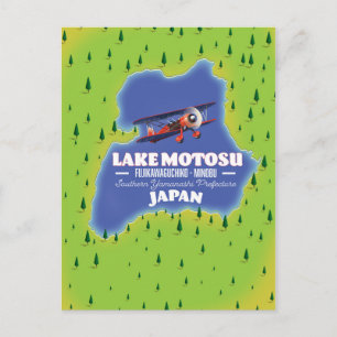 Carte Postale Plan de voyage japonais du lac Motosu.