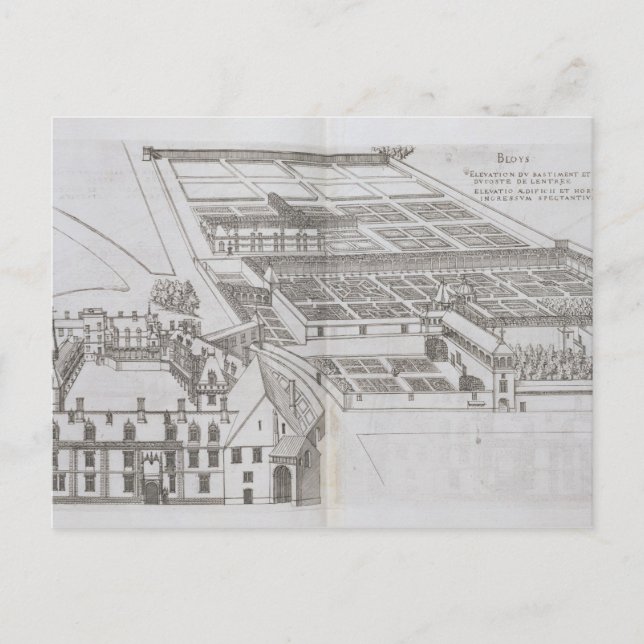 Carte Postale Plan des jardins clos et Château de Gaillo (Devant)