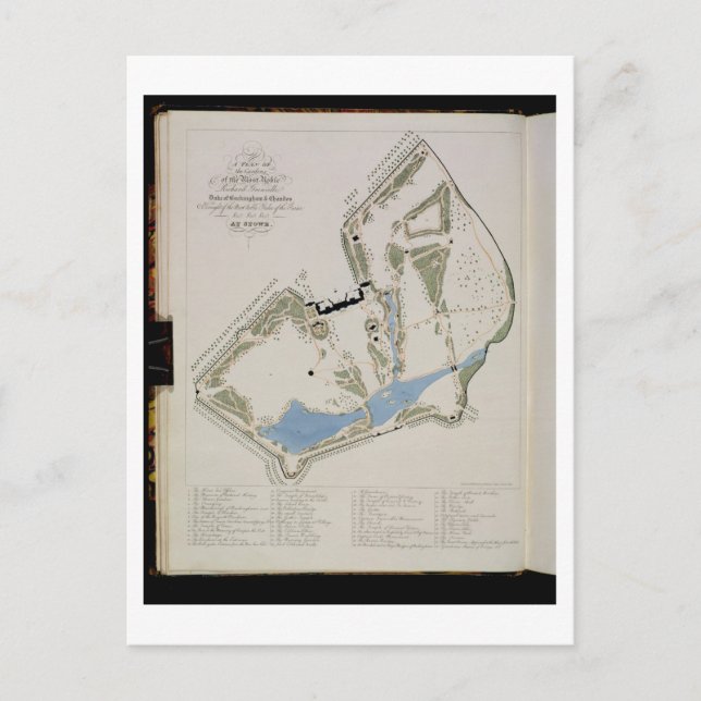 Carte Postale Plan des Jardins de Richard Grenville, Duc de (Devant)