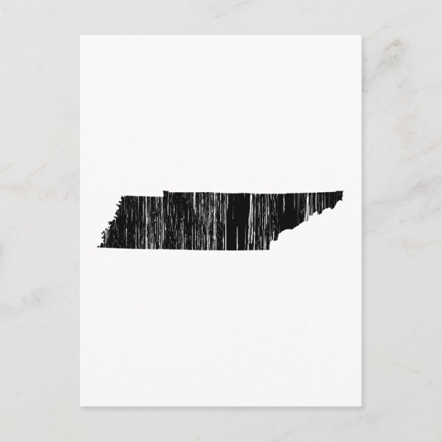Carte Postale Plan d'état du Tennessee en état de détresse (Devant)
