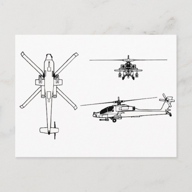 Carte Postale Plan directeur AH-64 (Devant)