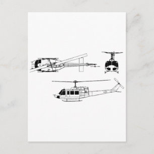Carte Postale Plan directeur UH1 Huey (Iriquois)