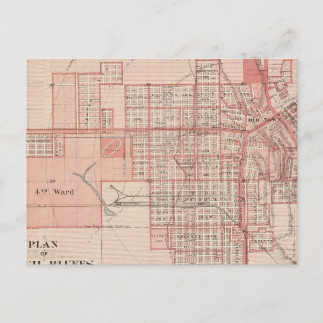 Carte Postale Plan du conseil Bluffs, Pottawattamie Co (Devant)