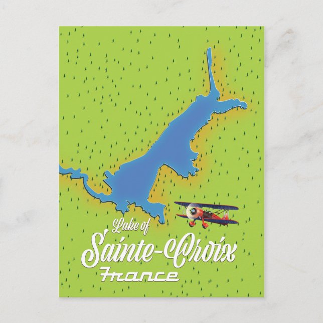 Carte Postale Plan du lac de Sainte-Croix France (Devant)