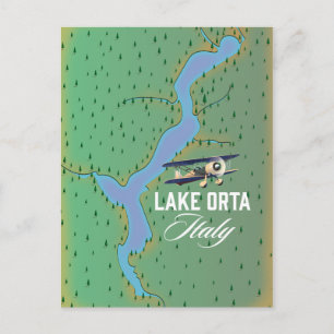 Carte Postale Plan du lac d'Orta Italie