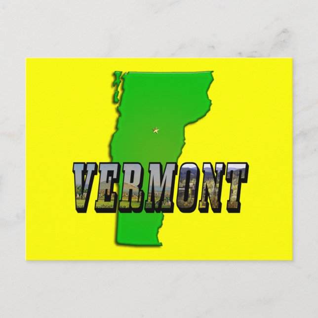 Carte Postale Plan du Vermont - Plan et texte de l'image (Devant)