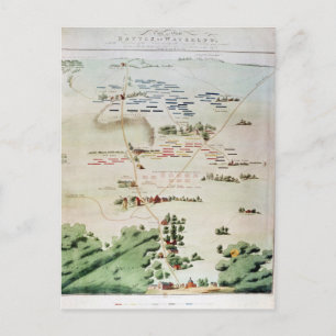Carte Postale Plan et vue de la bataille de Waterloo