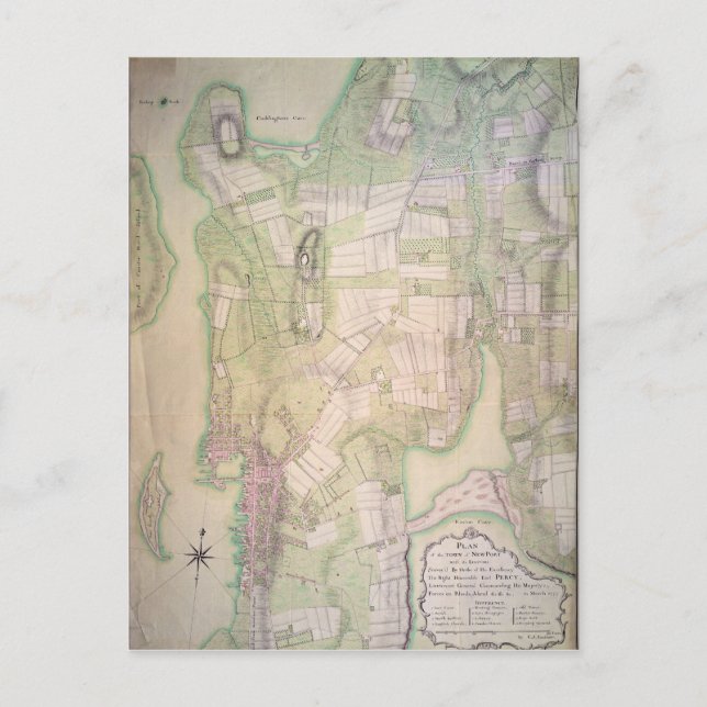 Carte Postale Plan militaire de Newport, 1777 (Devant)