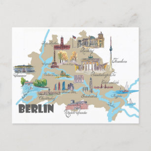 Carte Postale Plan urbain de Berlin