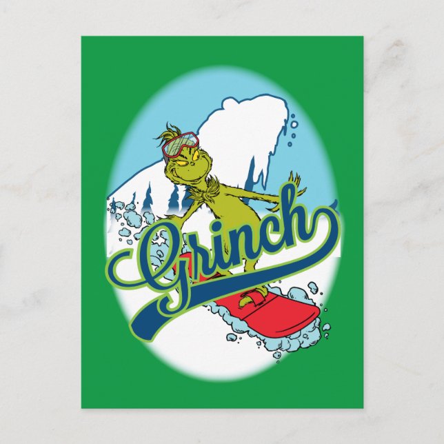 Carte Postale Planche à neige du Grinch (Devant)